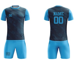 Uniforme de football personnalisé de haute qualité à manches courtes, respirant, été, 100% polyester, protection UV, séchage rapide, antibactérien, personnalisé - Product Image 2