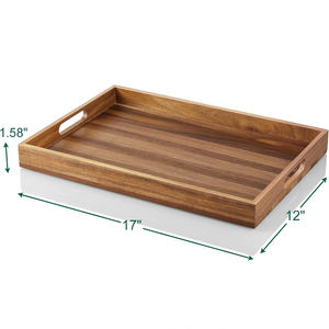 Bandeja de Servicio Rectangular de Madera Maciza Premium con Acabado Natural para Restaurantes, Hoteles y Hogares, Ideal para Servir Aperitivos y Té, Venta al por Mayor - Product Image 3