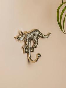 Crochet mural en laiton au design dinosaure, parfait pour la salle de bain et la chambre d'enfant, idéal pour suspendre des objets, organiseur mural gain de place, provenant d'Inde. - Product Image 5