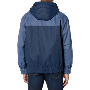 Hooded Color Blocking Windbreaker Jacket Men Waterproof Polyester Casual Outdoor Puffer Coat with Zipper Closure Regular Fit - Product Image 3