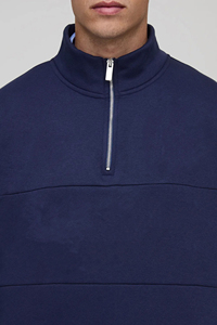 เสื้อสเวตเชิ้ตผู้ชายผ้าฝ้ายเฟรนช์เทอร์รี่ 100% แบบซิป ¼  ขายส่ง รับสกรีนโลโก้ เสื้อผ้าลำลองสำหรับฤดูใบไม้ร่วง - Product Image 6