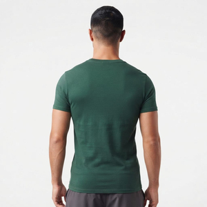 T-shirt pour homme à manches courtes, coupe ajustée, 100% coton, léger, avec broderie de logo personnalisé et impression à l'écran - Product Image 3