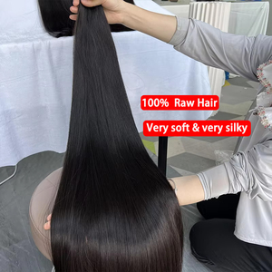 Extensiones de Cabello Humano Virgen Vietnamita Sin Procesar, Mechones de Cabello Humano Original Liso, Extensiones de Cabello con Doble Trama # 1B - Product Image 3