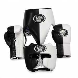 สินค้ามาใหม่ที่ดีที่สุด สีเขียว ชุดฝึกซ้อม No Boxing No Life พร้อมนวมหนังแท้สำหรับฝึกซ้อม สายรัดปรับได้ หมวกป้องกันศีรษะ และอุปกรณ์ป้องกันขาหนีบ - Product Image 4