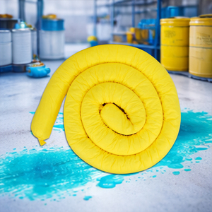 Industrial Heavy-Duty 1500 GSM Chemical Absorbent <b>Boom</b> - High-Capacity Yellow Polypropylene Sorbent for Hazardous Liquids - Product Image 1