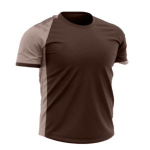 Maillot de football pour homme, couleur marron, à blocs de couleurs, manches courtes, col en V, évacuation de l'humidité, coupe classique, 100% polyester, impression numérique, tout est imprimé - Product Image 2
