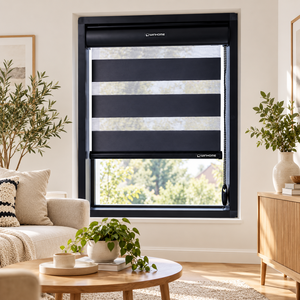 Persiana Enrollable Eléctrica WINHOME de Doble Capa, Tipo Zebra, Opaca, de Poliéster, Horizontal, Integrada, Moderna, para Ventana Corredera, Duradera - Product Image 6