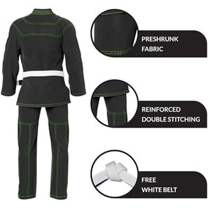 Proveedor de Ropa de Judo, Uniformes de Judo BJJ, Uniformes de Jiu-Jitsu, Transpirables, Duraderos, de Poliéster/Algodón, Servicio OEM - Product Image 6