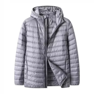 <b>Light</b> Weight Hooded <b>Puffer</b> Hiking Custom Winter Men's Front Logo <b>Jacket</b> - Product Image 3