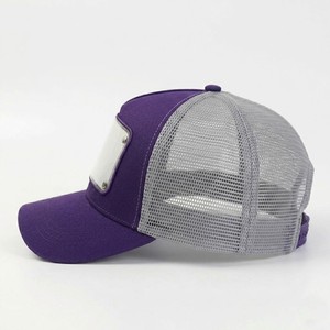 New Design <b>Purple</b> Mesh Trucker <b>Hat</b> With Clear Front Panel Adjustable Snapback Casual Summer Cap Unisex 6-Panel Design - Product Image 2
