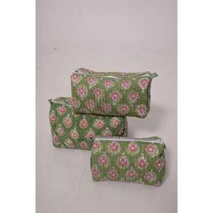 Bolsa de Maquillaje con Estampado Floral de Algodón, Bolsa de Cosméticos para Mujer, Bolsa de Aseo de Viaje con Cierre, Bonito Regalo Floral - Product Image 1