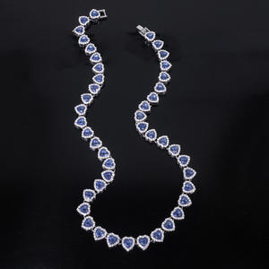 Women's S925 Silver Moissanite Heart Cut <b>Statement</b> <b>Necklace</b> 18k Gold Plated Rhodium Plated Luxury Engagement Wedding Jewelry - Product Image 2