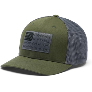 Gorra trucker de malla negra con panel frontal bordado con bandera de ciervo, nuevo diseño para caza, gorras trucker 112FT, gorras trucker de camuflaje de pato 2026 - Product Image 3