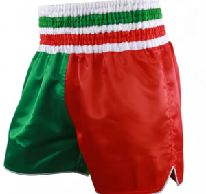 Shorts MMA unisexes orange, imprimé floral géométrique bleu, sublimation, polyester/coton, séchage rapide, arts martiaux mixtes - Product Image 6