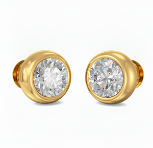 ต่างหูเพชรทรงกลมเจียระไนแบบบริลเลียนท์ 22K ทองคำขาว ประดับเพชร VVS EF ที่เพาะเลี้ยงในห้องปฏิบัติการ ตัวเรือนแบบหนามเตย รับรองโดย IGI เหมาะสำหรับเป็นของขวัญ - Product Image 1