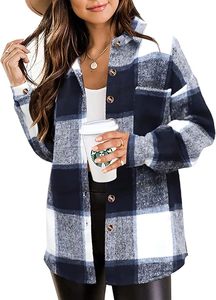 Womens Corduroy Shacket Button <b>Down</b> Shirts Boyfriend Long Sleeve Oversized Tops Jacket - Product Image 3