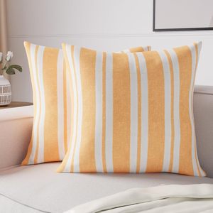 100% Woven Cotton <b>Striped</b> <b>Cushion</b> Cover | Custom Boho Stripe Pillow Cover | Wholesale Decorative Sofa <b>Cushion</b> Case - Product Image 2