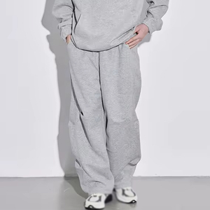 Oversized Baggy Sweatpants Mens High Street Style Mid Waist Flat Elastic Fleece Lined Cargo Joggers Casual Sports Pants - Product Image 3