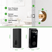 Cerradura Inteligente con Cerrojo, Cerradura de Puerta Wifi Tuya, Cerradura con Huella Dactilar y Código, Videoportero para Puerta Principal y Puerta Exterior
