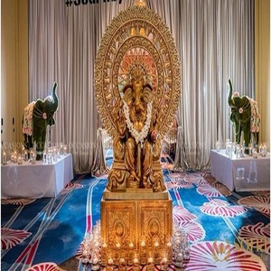 รูปปั้นพระพิฆเนศแบบดั้งเดิมทำจากเส้นใยสำหรับตกแต่งงานแต่งงานแบบอินเดีย ใช้ได้ทั้งภายในและภายนอกอาคาร - Product Image 4