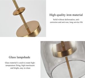 Lámpara de Mesa Decorativa con Pantalla de Vidrio Ahumado y Base Negra, Luz Tricolor Ajustable para Hogar u Oficina Moderna - Product Image 5