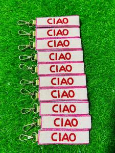 Handcrafted Beaded Keychain Ciao Lettering Embroidery Key <b>Ring</b> Fashion Purse Bag Charm Accessory Car Hanging Pendant Gift Custom - Product Image 5