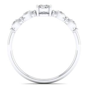 REYES แหวนมอยซาไนต์ทรงรี 0.53 กะรัต เงินแท้ 925 ดีไซน์เฉพาะตัว ของขวัญหมั้นสุดเพอร์เฟกต์ เครื่องประดับคุณภาพสำหรับผู้หญิง - Product Image 4