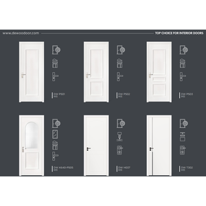 Puertas interiores modernas de WPC Dewoo, puertas decorativas impermeables de PVC para hoteles, villas y apartamentos. - Product Image 2