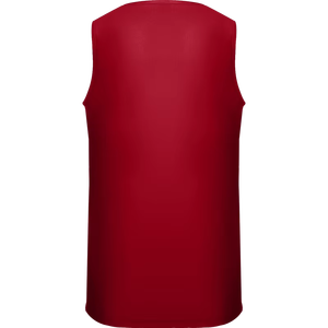Red V-Neck Sleeveless Basketball Jersey Unisex Moisture Wicking Polyester Regular Fit All Seasons Sublimated Print - Product Image 5