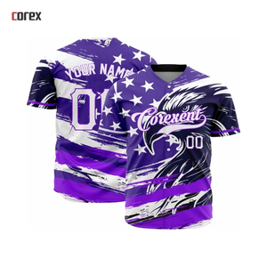 Maillot de baseball Corexent pour homme, imprimé sublimation, polyester respirant, manches courtes, toutes saisons, coupe classique, tenue d'équipe - Product Image 6