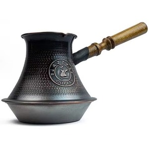 หม้อกาแฟตุรกีสวยงาม ทำจากทองแดง พร้อมด้ามจับไม้ ดีไซน์แบบตะวันออก ขนาดก้นหม้อ 7.5 ซม. สูง 8 ซม. - Product Image 6