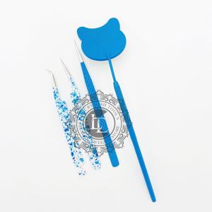 Pinzas de extensión de pestañas de punto plateado personalizables de alta calidad Recubrimiento de polvo profesional hecho a mano con etiqueta personalizada - Product Image 1