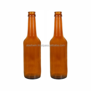 Hot Sale Factory Price Glass Bottle Customized 330Ml 650ml Green brown colour Beer Glass Bottle from India