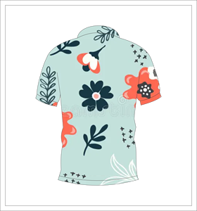 เสื้อโปโลพิมพ์ลายดอกไม้สีฟ้าอ่อนสำหรับผู้ชาย แขนสั้น แฟชั่นลำลองฤดูร้อน เสื้อยืดโปโลสำหรับเล่นกอล์ฟ - Product Image 5