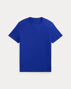 Camiseta de manga corta con cuello redondo de algodón azul real para hombre – Ropa informal ligera, suave y cómoda para la moda diaria - Product Image 1