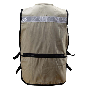 Gilet de sécurité réfléchissant fabriqué en usine avec poches pour hommes, en polyester et coton, respirant, avec soutien dorsal, durable, gilets de travail à prix abordable - Product Image 5