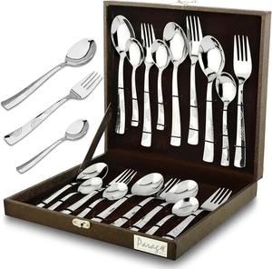 Ensemble de couverts élégants en acier inoxydable, fourchette, cuillère, couteau, vaisselle de qualité supérieure durable pour la cuisine, la salle à manger, la maison, le restaurant - Product Image 2