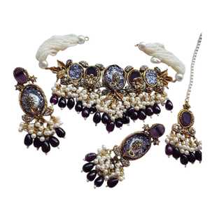 Parures de bijoux tendance en perles pour femmes, collier élégant, boucles d'oreilles, cadeau de mariage, fournisseur en gros - Product Image 1