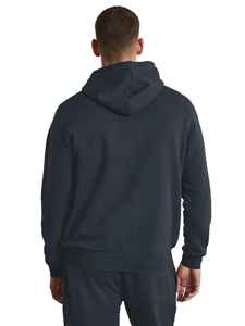 <b>Men's</b> <b>Navy</b> Hooded Zip-Up Sweatshirt Regular Fit Casual Cotton <b>Fleece</b> Solid Color Autumn Wear - Product Image 2