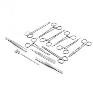 Minor surgery instrument set 13 pcs medical surgical tools <b>kit</b> with case reusable stainless steel for clinic hospital usa europe - Product Image 4