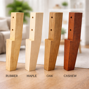 Pieds de canapé hauts en bois massif avec plaque de fixation métallique, pieds de meubles modernes coniques en bois, remplacement, fabrication OEM - Product Image 2