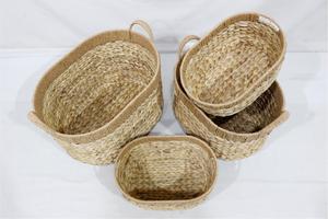 Cesta de Almacenamiento de Jacinto de Agua Tejida a Mano, Ecológica, Multifuncional, Organizador Rústico, Cesto de Ropa Sucia, Contenedor de Clasificación para el Hogar - Product Image 2