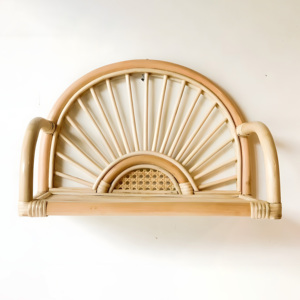 Estante de almacenamiento de accesorios de ducha, repisa colgante de pared ecológica de ratán con diseño de arcoíris para decoración de baño - Product Image 3