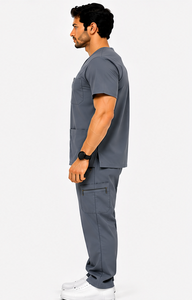 Tenues médicales pour hommes, vente en gros, 2 pièces, uniforme jogger, respirant, extensible, vêtements de travail pour médecins, infirmiers, hôpitaux, confortables et durables - Product Image 3