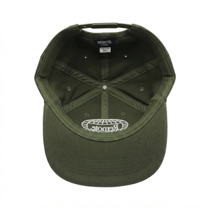 Custom Embroidery Logo 5 Panel Snapback Cap Plain Olive Green <b>Flat</b> Brim Cotton Baseball <b>Hat</b> Wholesale - Product Image 5