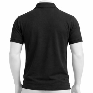 เสื้อโปโลผู้ชายสีดำล้วน แขนสั้น ผ้าปิเก้ คอตตอน ระบายอากาศได้ดี สวมใส่สบาย เหมาะสำหรับกอล์ฟ ชุดยูนิฟอร์ม เสื้อโปโลพื้นฐาน ขายส่ง - Product Image 2