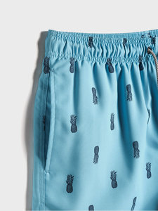 Short décontracté pour homme, imprimé ananas par sublimation, respirant, en maille, taille mi-haute, avec cordon de serrage et poches, personnalisable, idéal pour l'été et la plage - Product Image 4