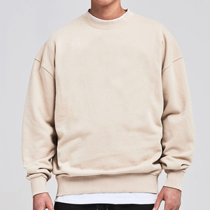 French Terry <b>Sweatshirt</b> Pullover Acid Wash Unisex Crewneck <b>Oversized</b> <b>Vintage</b> Mock Neck <b>Sweatshirt</b> for Men MADE BY HS - Product Image 1