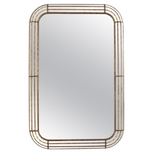 Wholesale Decorative Rectangular Design <b>Gold</b> Finish Art Deco Metal <b>Framed</b> Wall <b>Mirror</b> - Product Image 1