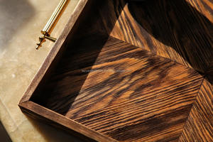 Bandeja de madera Bandeja de servicio de madera hecha a mano para exportación mundial Bandeja de servicio de madera - Product Image 3